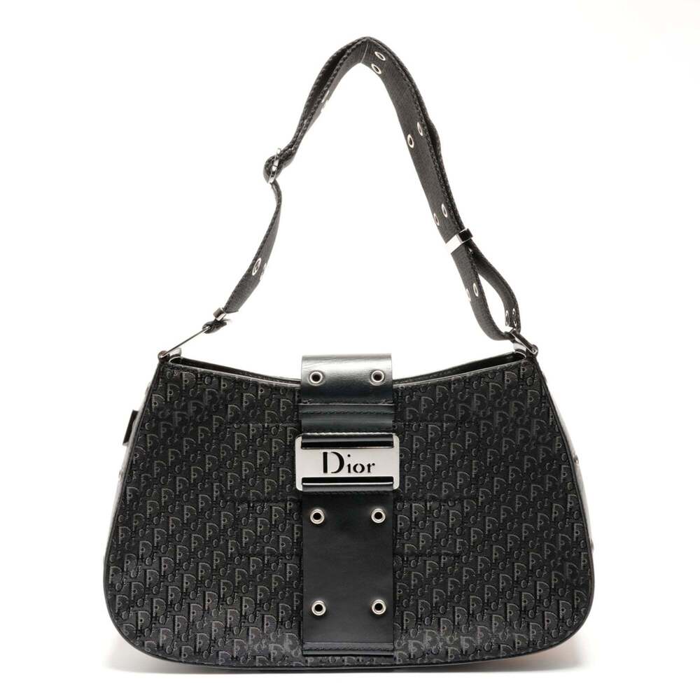 CHRISTIAN DIOR Black Canvas Trotter Shoulder Bag - Picture 1 of 13